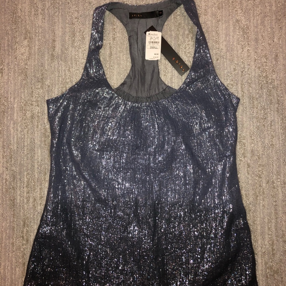 Akiko Racerback Tank Top Metallic Grey Small - Picture 5 of 5
